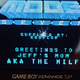 Photo of a GBA showing a cracked intro greeting someone's mom.